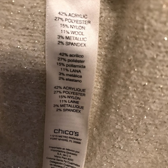 Chico’s Cowl Neck Sweater with Gold threading - Picture 4 of 6